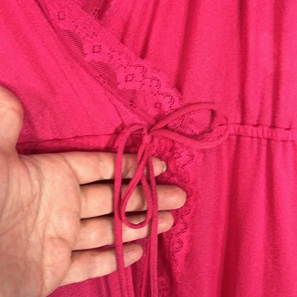 VTG Vanity Fair lace trim open front night gown - Picture 5 of 15